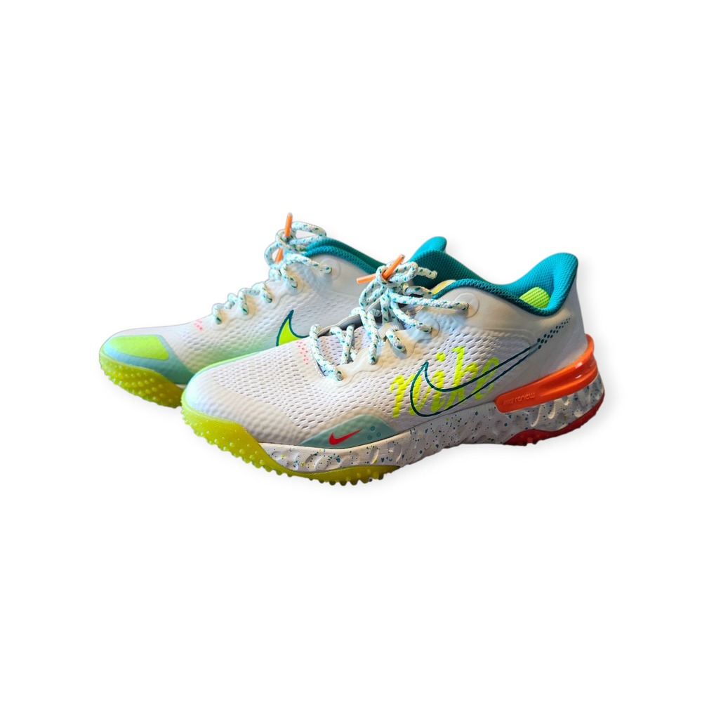 Nike softball womens alpha huarache sneakers 6.5 white orange green **READ DESC*